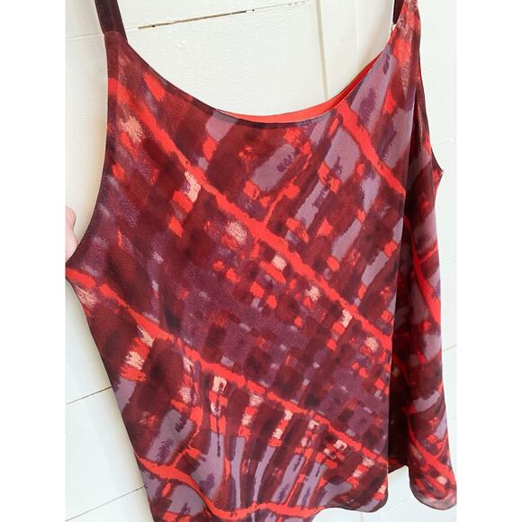 CAbi‎ Cherish Sleeveless Blouse/Tank Top Maroon Red Purple Print - L EUC - Picture 4 of 13